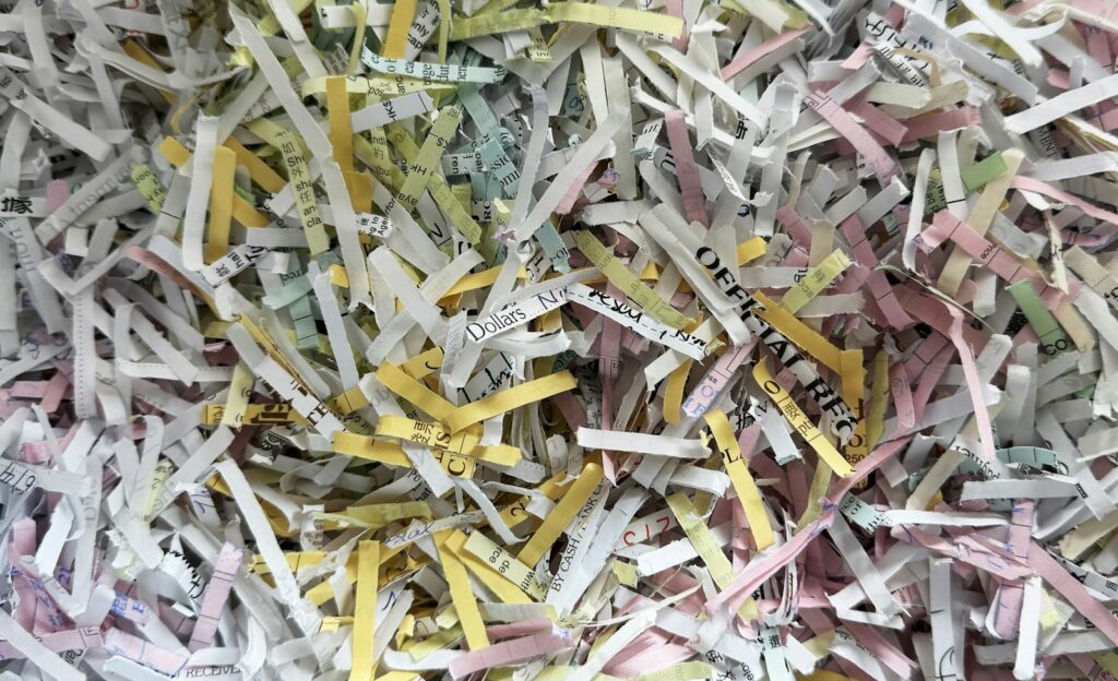 Pile of shredded paper